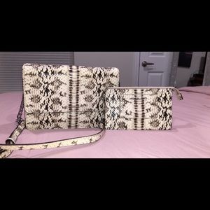 Michael Kors snakeskin chain bag with wristlet